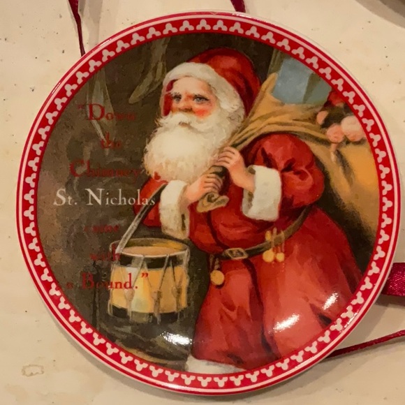Vintage Christmas Plates Ornaments Paula Scaletta Santa Lot Of 7 Xmas Ornament - Picture 3 of 14